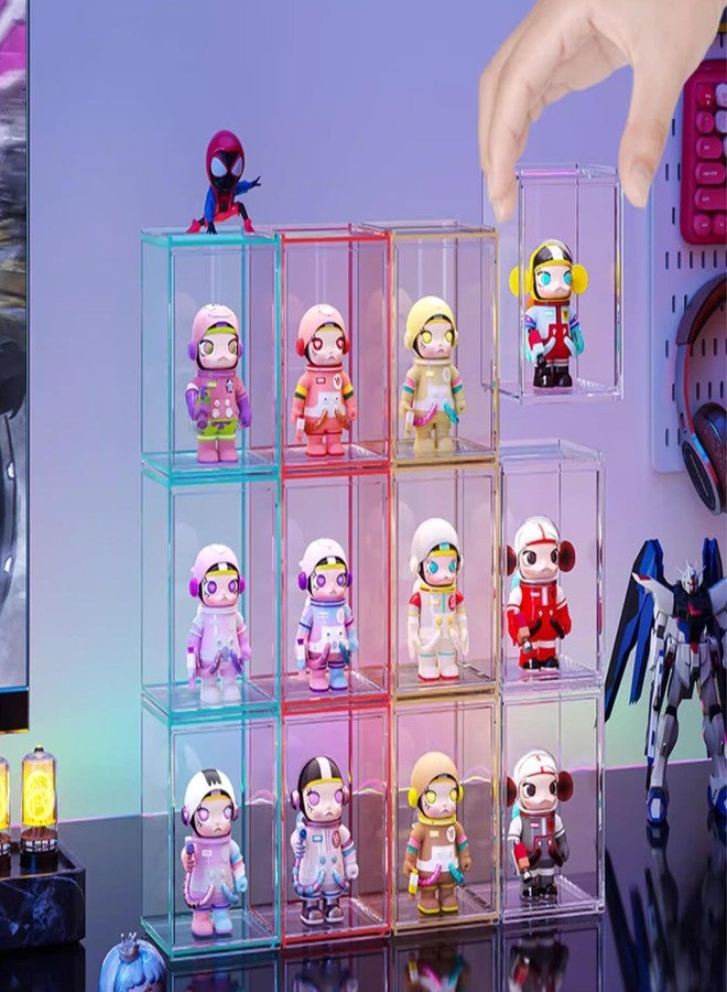 دبليو ام ام 3 صناديق عرض أكريليك ملونة لعرض مجسمات فانكو بوب، صندوق تخزين قابل للتكديس ومقاوم للغبار، مُجمّع بالكامل، مناسب لمجسمات ليغو القابلة للتجميع. - Image 1